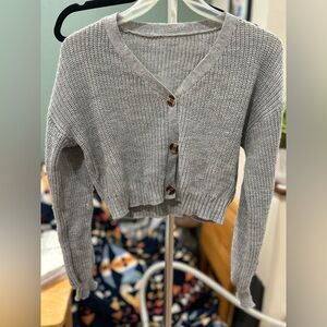 Gray Button-Up Women's Sweater